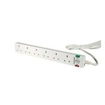 5 Star 6-Gang Extension Lead 2M Wht