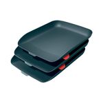 Leitz Cosy Letter Tray A4 Grey Pk3