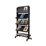 5 Shelf Mobile Lit Display Stand Blk