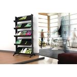 5 Shelf Mobile Lit Display Stand Blk