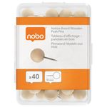 Nobo Noticeboard Wood Push Pin Pk40