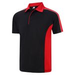 Avocet Wicking Polo Blk/Red 2Xl