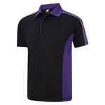 Avocet Wicking Polo Blk/Purple 5Xl
