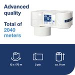T2 Mini Jumbo Toilet Roll 2-Ply Pk12