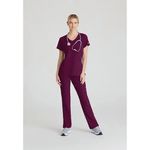 Reliance Womens Scrub Top Wine Xs