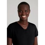 Serene Knit Scrub Top Black Xs