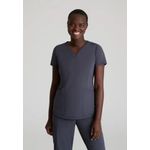 Serene Knit Scrub Top Pewter Xs