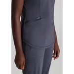 Serene Knit Scrub Top Pewter Xs