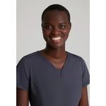 Serene Knit Scrub Top Pewter L