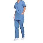 Prof V-Neck Scrub Top Ceil Blue Xl