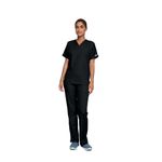 4700 Unisex Scrub Top Black 2Xs