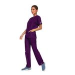 4700 Unisex Scrub Top Eggplant L