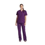 Signature Scrub Top Eggplant Xs