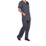 Prof V-Neck Scrub Top Pewter 2Xs