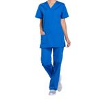Prof V-Neck Scrub Top Ro Blue 2Xs