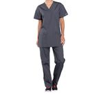 Prof V-Neck Scrub Top Pewter Xs