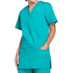 Prof V-Neck Scrub Top Teal Blue Xl