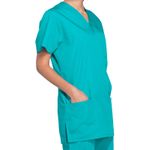 Prof V-Neck Scrub Top Teal Blue Xl