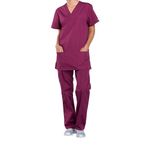 Prof V-Neck Scrub Top Wine S