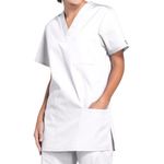 Prof V-Neck Scrub Top White Xs