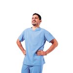Eco Stretch Scrub Top Ceil Blue L