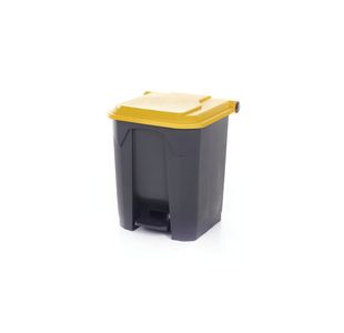 Pedal Bin With Lid 30L Grey/Yellow