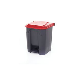 Pedal Bin With Lid 30L Grey/Red