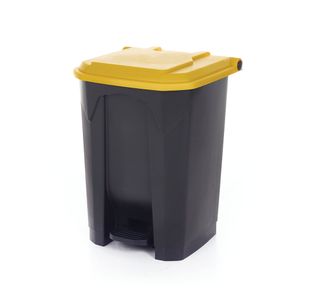 Pedal Bin With Lid 50L Grey/Yellow