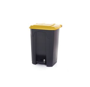 Pedal Bin With Lid 80L Grey/Yellow