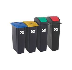 Recycling Bins 90 Litre Ast Pk4