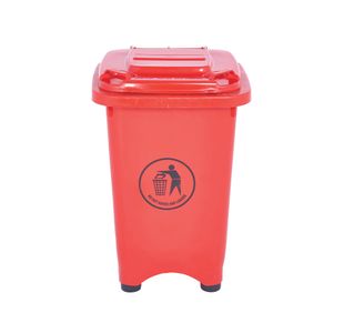 Static Bin With Feet 50 Litre Red