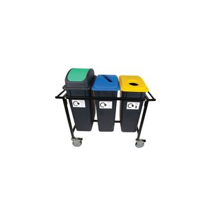 Mob Recycling Trolley With 3X65L Bin