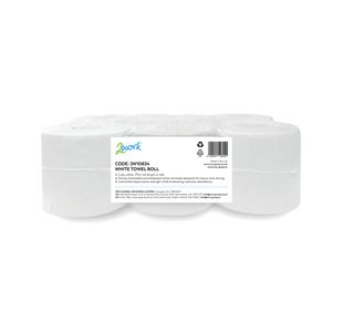 2Work 2-Ply Towel Roll 175M Wht Pk6