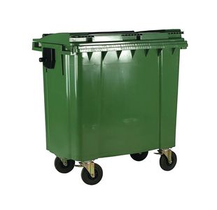 2Work Wheelie Bin 1100L W/Lck Ld Grn