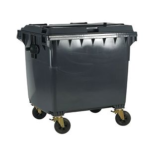 2Work Wheelie Bin 1100L W/Lck Ld Gry