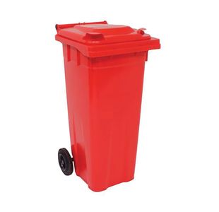 2Work Wheelie Bin 140L Red