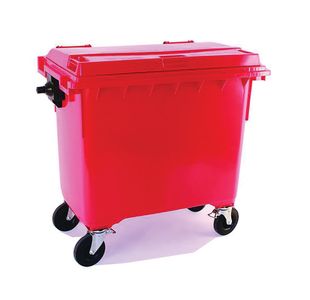 2Work Wheelie Bin 1100L W/Lck Ld Rd