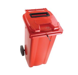 2Work Wheelie Bin Slot Lid 240L Red