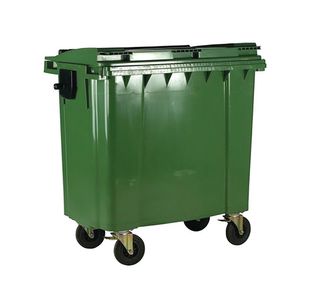 2Work Wheelie Bin 770L W/Lck Ld Grn