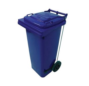 2Work Wheelie Bin Ref 120L Pedal Blu
