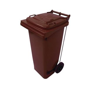 2Work Wheelie Bin Ref 120L Pedal Brn