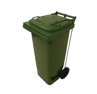 2Work Wheelie Bin Ref 120L Pedal Grn