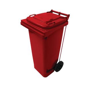 2Work Wheelie Bin Ref 120L Pedal Red
