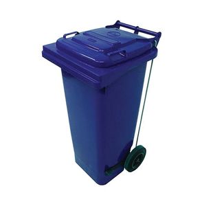 2Work Wheelie Bin Ref 80L Pedal Blue
