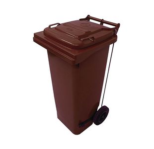2Work Wheelie Bin Ref 80L Pedal Brn