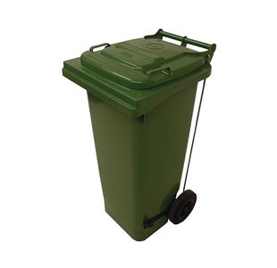2Work Wheelie Bin Ref 80L Pedal Grn