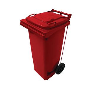 2Work Wheelie Bin Ref 80L Pedal Red