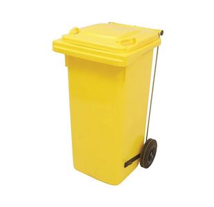2Work Wheelie Bin Ref 80L Pedal Ylw