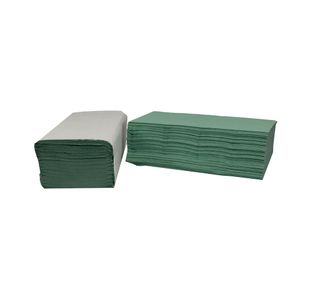 2Work V-Fold Towels 1-Ply Grn Pk3510