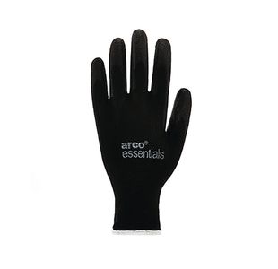 Black Pu Nylon Gloves Prs 8 Pk12